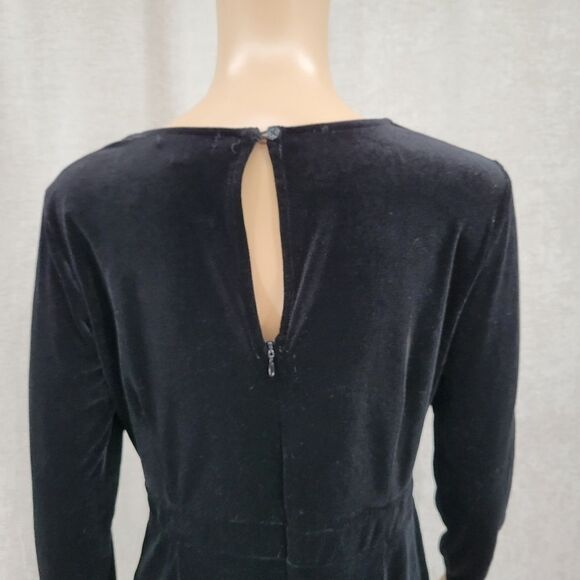 Gianni  Bini Black Velour Long Sleeve Romper Women's Medium - Picture 8 of 14